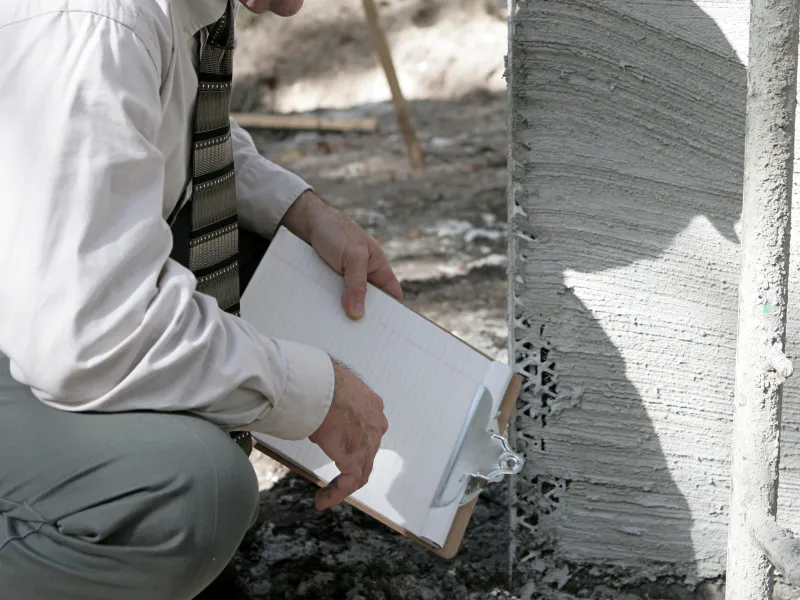 home inspector checking a houses foundations austell ga